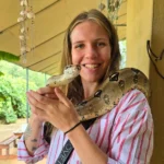 A lady doing Reptile Interaction